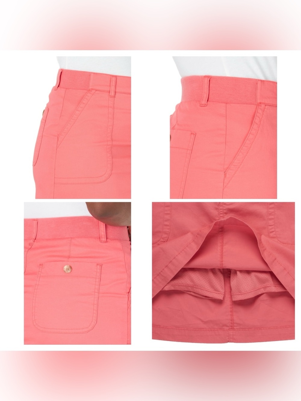 Lee Women's Pink Mid-Rise Comfort Waistband Cotton Skort w/ Pockets Size 22 - Picture 15 of 15